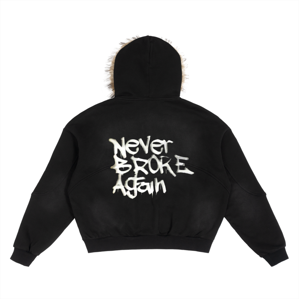 Premium „NEVER BROKE“ Fur Hoodie